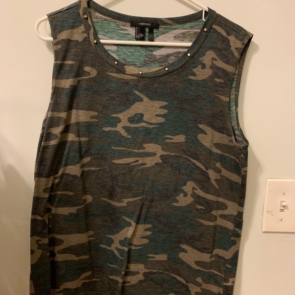 Camo Studded Tank Top